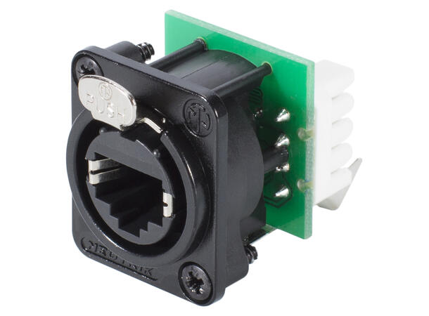 NEUTRIK NE8FDV-YK-B EtherCon RJ45 Cat5e Sort. For D-panel. Krone tilkobling 