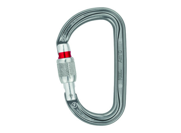 PETZL Am’D Karabinkrok med skrulås 27kN, grå, aluminium