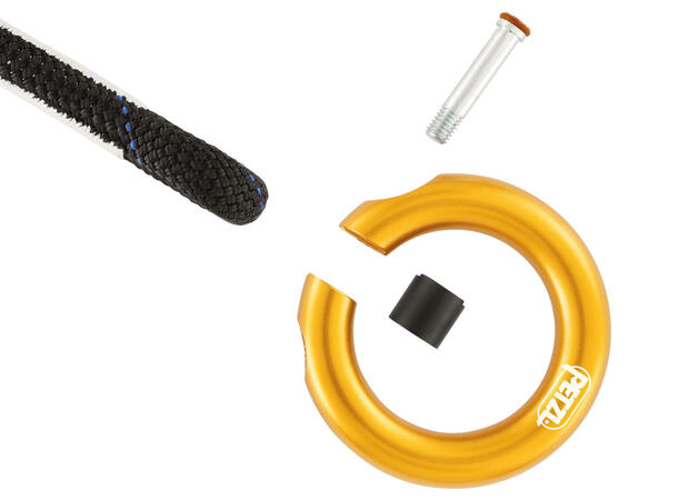 PETZL RING Open 23kN, gul, aluminium