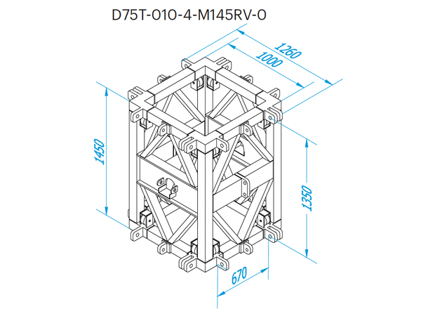 PROLYTE DT-Tårn Sleeveblock D75T-010 Alu U/KoblingerFor M145Rv-Truss