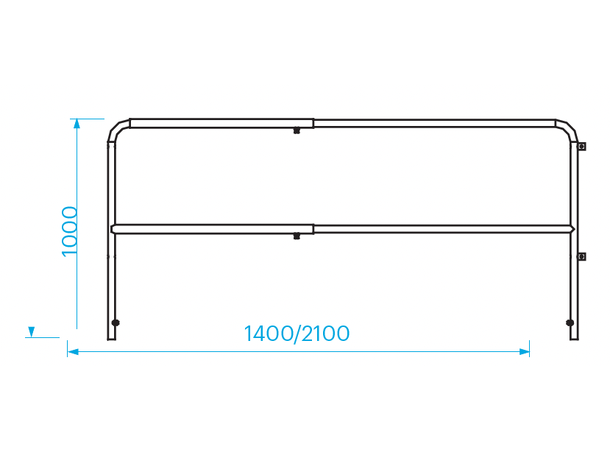 PROLYTE SM-RAIL Easyrail rekkverk 30Kg, justerbart 140-200cm,