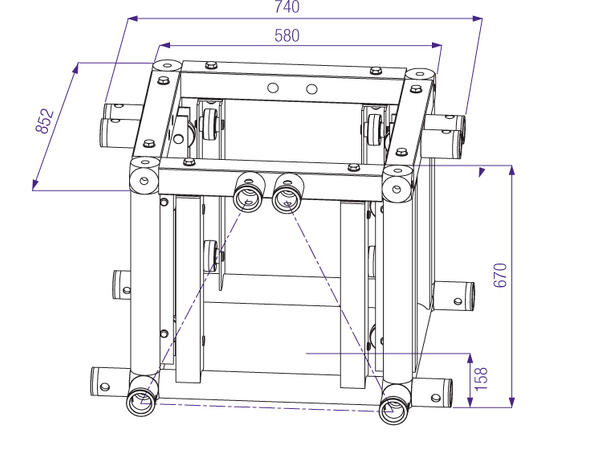PROLYTE ST-Tårn Sleeveblock ST-010 4-Veis, Alu, U/Koblinger, For 52F-Truss