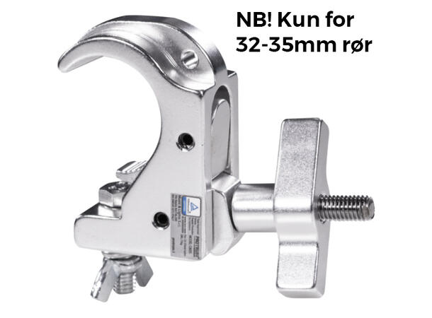 PROTRUSS C6035 clamp for 32-35mm rør Alu. SWL 75Kg. M8. TUV sertifisert