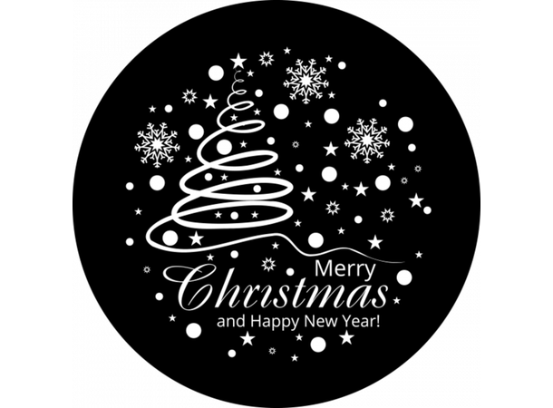 Prolights Gobo xmas Tree Greetings 1 G size,  Black and white