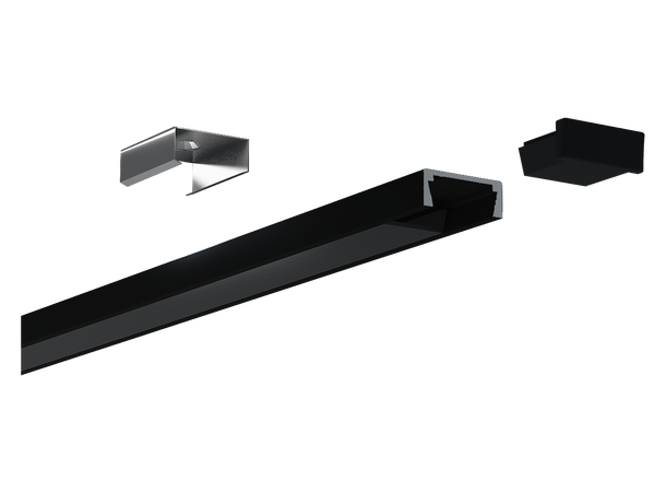 SBL Aluprofil  14.8 x5.8 mm. 2 meter, Sort