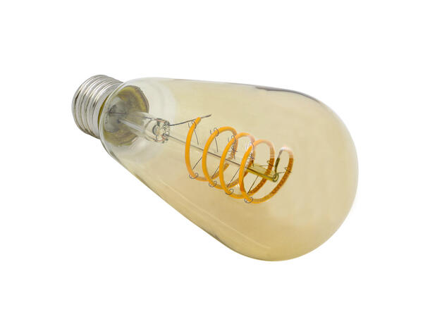 SBL LED filament pære E27, 4W. 2200K Ra>95. Ø58mm x H 128mm. Amber glass