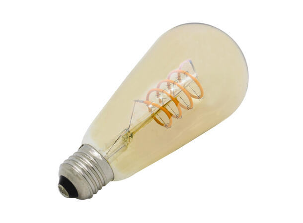 SBL LED filament pære E27, 4W. 2200K Ra>95. Ø58mm x H 128mm. Amber glass