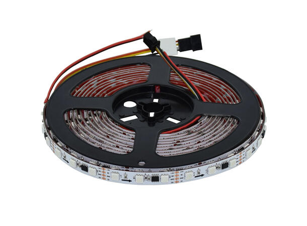 SBL LED strip RGB 60 LED/m Pixelkontroll 5m, 10mm sort PCB,  24V. BPR