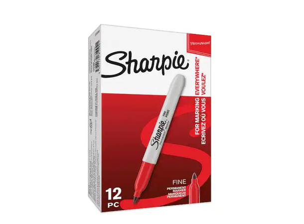 SHARPIE N2109 Merkepenn 1mm, Rød, 12 stk