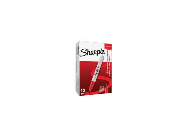 SHARPIE N2109 Merkepenn 1mm, Rød, 12 stk