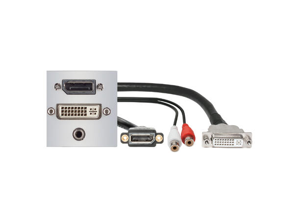 SOMMER W45S-1864 SYSWALL45 Modul Sølvgrå. DVI/DisplayPort/MJ. Kabel ut