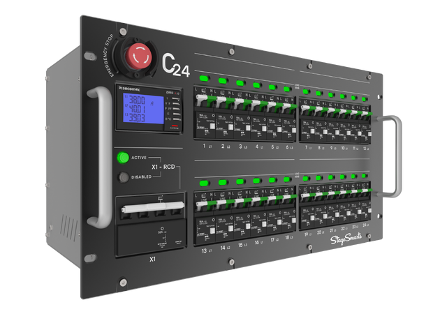 STAGESMARTS C24B-11 Intelligent PDU 4 x 19-pole SOCA ut. Integrert Webserver
