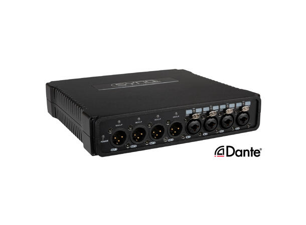 SYNQ DBT-44 Dante Audio bridge 4 x XLR inn,4  x XLR ut, 8 x 8 Matrix