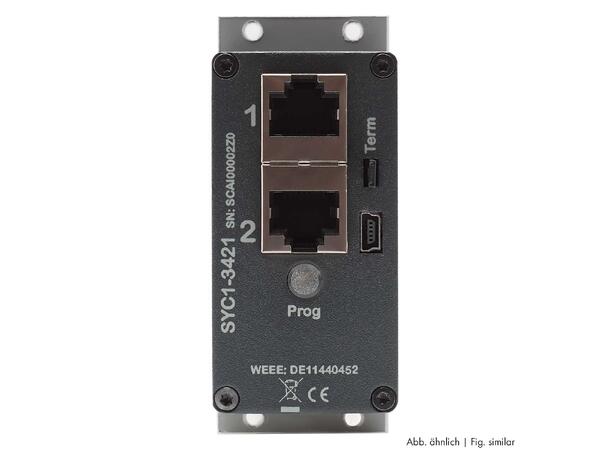 SYSBOXX SYC1-3421 Frontpanel 4 knapper, Antrasitt, RJ45