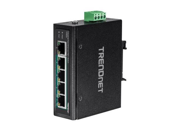 TRENDNET TI-PE50 PoE Switch, 5 porter Uadministrert, 100mbps, 90W