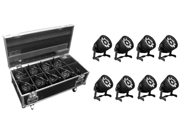 ASTERA AX10 Kit, 8 lamper i flght 8 x AX10 i flightcase med lading