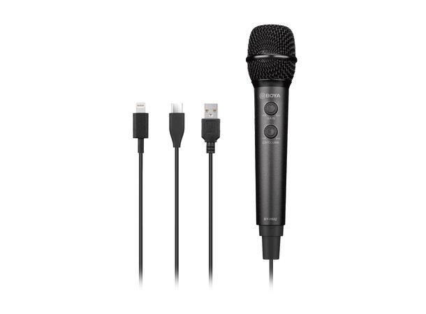 BOYA BY-HM2 håndholdt kardioide mikrofon For IOS/Android/PC/MAC