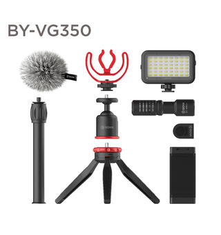 BOYA BY-VG350 Livestream Kit Mikrofon, LED lys og stativer
