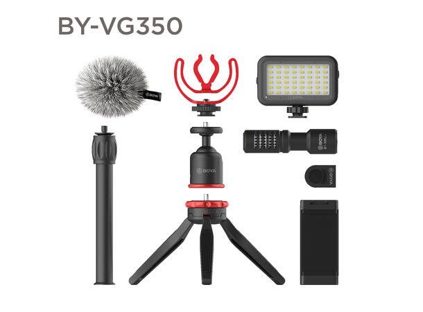 BOYA BY-VG350 Livestream Kit Mikrofon, LED lys og stativer