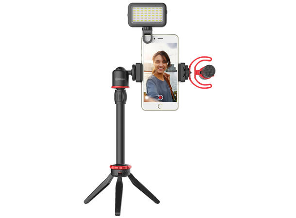 BOYA BY-VG350 Livestream Kit Mikrofon, LED lys og stativer