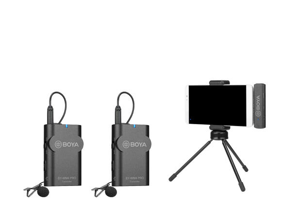 BOYA BY-WM4 PRO-K4 trådløst mikr.syst 2 kanaler.2.4GHz. Lighting plugg for IOS