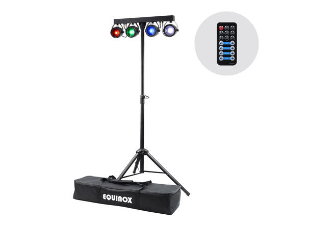 EQUINOX Microbar COB System Lyspakke 4 x 20W RGB LED. Stativ og bag inkludert