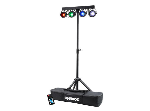 EQUINOX Microbar COB System Lyspakke 4 x 20W RGB LED. Stativ og bag inkludert