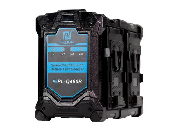 FXLION PL-Q480B quad V-Lock hurtiglader 4 x 16.8V, 4A