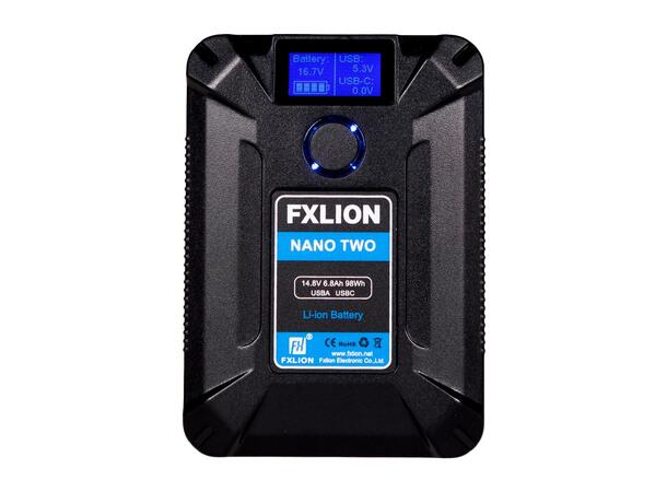 FXLION V-lock Nano Two batteri 14.8V, 98Wh. D-tap, USB-A, USB-C inn/ut