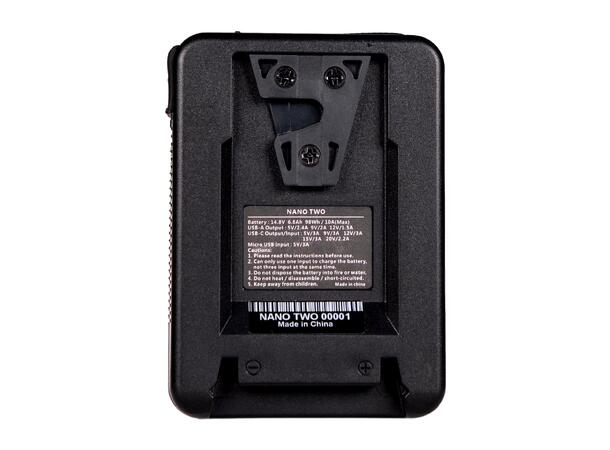 FXLION V-lock Nano Two batteri 14.8V, 98Wh. D-tap, USB-A, USB-C inn/ut