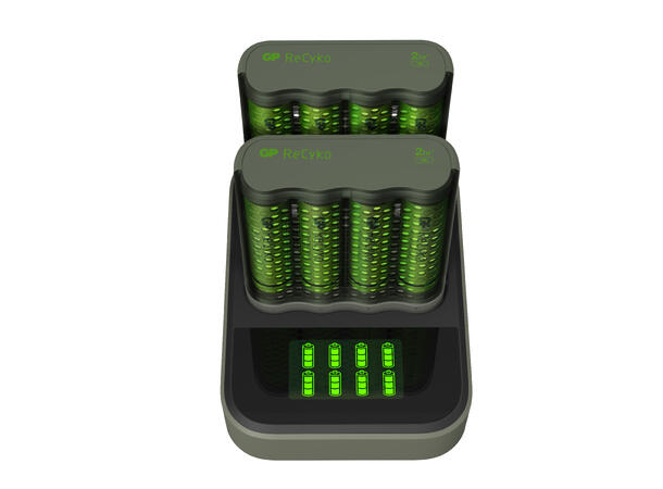 GP ReCyko 2x Speed-lader M451 (USB) Inkl. 8x AA 2600mAh NiMH-batterier