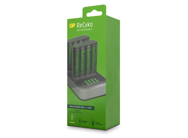 GP ReCyko 2x Speed-lader M451 (USB) Inkl. 8x AA 2600mAh NiMH-batterier