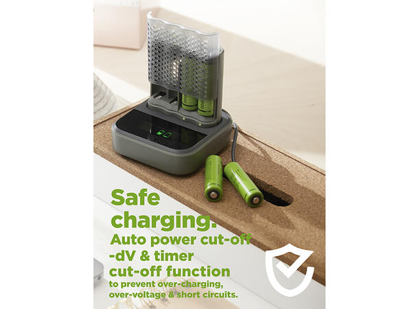 GP ReCyko 2x Speed-lader M451 (USB) Inkl. 8x AA 2600mAh NiMH-batterier
