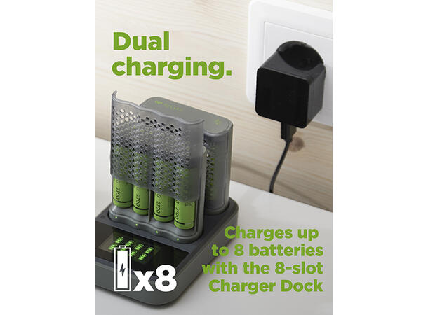 GP ReCyko 2x Speed-lader M451 (USB) Inkl. 8x AA 2600mAh NiMH-batterier