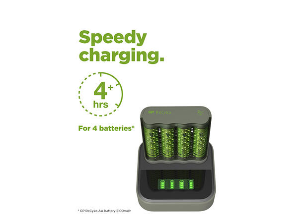 GP ReCyko 2x Speed-lader M451 (USB) Inkl. 8x AA 2600mAh NiMH-batterier