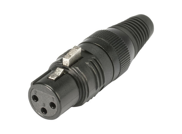 HICON HI-X3CF-M 3-pin XLR hun for kabel Sort. Metall bakstykke