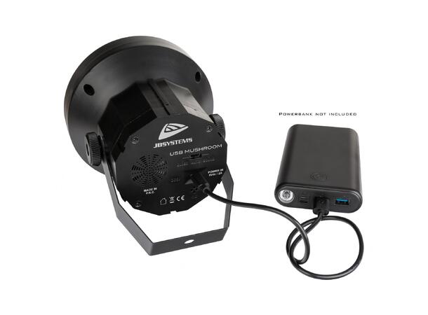 JB SYSTEMS USB MUSHROOM Lyseffekt 4 x 2W LED. USB-C inn. Adapter inkludert