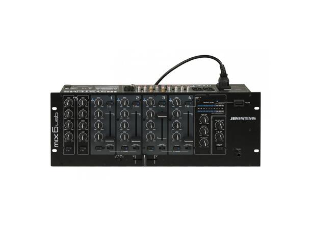 JB systems MIX6usb 4 kanals DJ mixer 7 innganger, 19"
