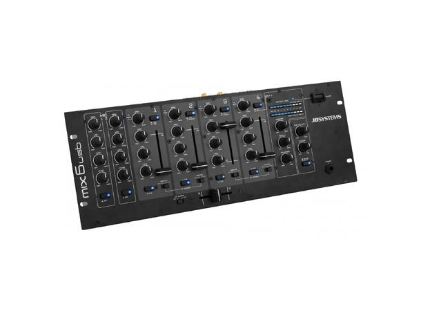 JB systems MIX6usb 4 kanals DJ mixer 7 innganger, 19"