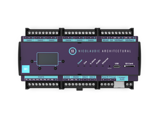 NA DINA-DR1-LITE  DMX kontroller 1024 kanaler. DIN Rail