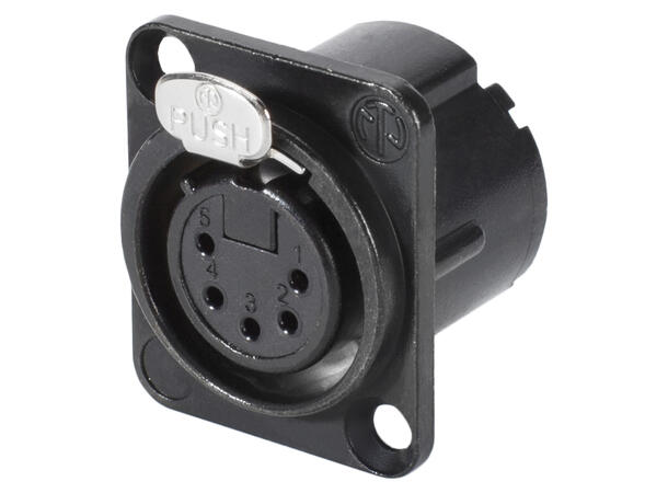 NEUTRIK NC5FDLX-BAG 5-pin XLR hun, chas. Sort. For D-panel