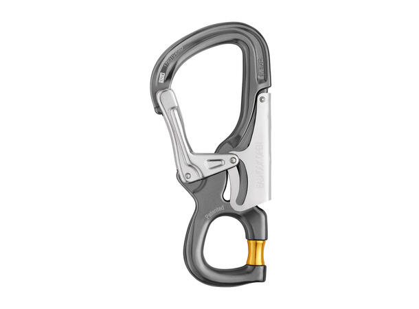 PETZL EASHOOK OPEN Karabiner 25kN, grå/gul
