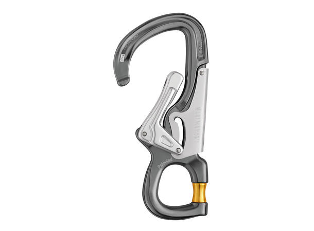 PETZL EASHOOK OPEN Karabiner 25kN, grå/gul