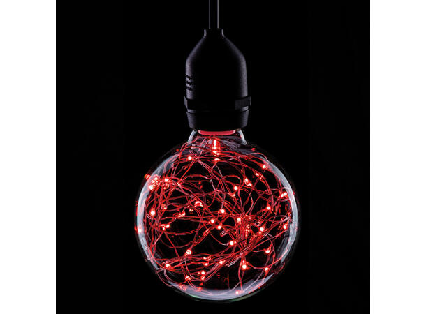 PROLITE LED Filament pære, Globe E27 1.7W, Ikke dimbar, Star, Red
