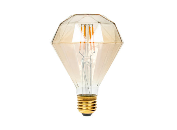PROLITE LED filament pære Diamond E27, 4W, 1800K, Dimbar, Amber