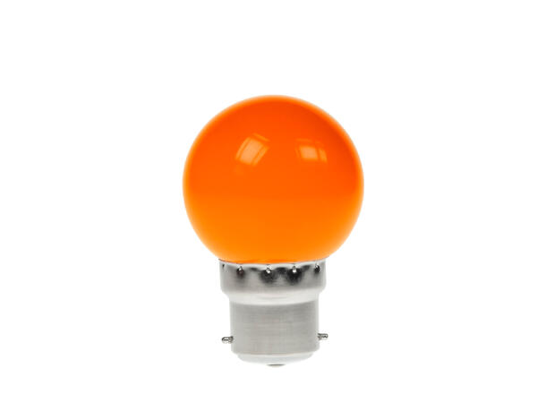 PROLITE LED polycarbonate pære, B22 1W, Golf, Ikke dimbar,Orange