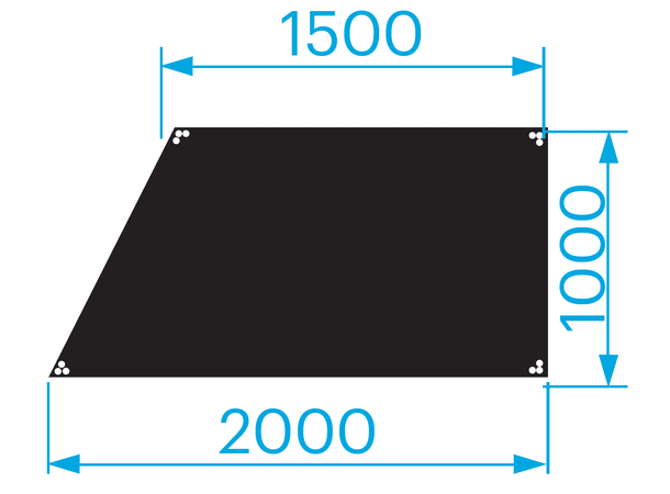 PROLYTE SM-D StageDex Basic scenepodie Trapes, 1,5x1x1,5M, Ubehandlet, Venstre