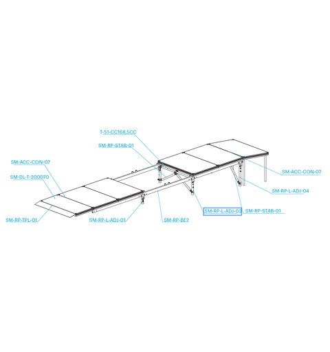 PROLYTE SM-RP StageDex ben teleskopisk Ben For StageDex Rampe nivå 3