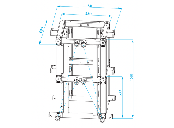 PROLYTE ST-Tårn Sleeveblock ST-010 4-Veis, Alu, U/Koblinger, 100/52F-Truss