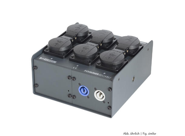 SOMMER SV-02 Schuko breakout Neutrik PowerCon inn/ut, 6 x Schuko ut